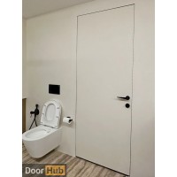 White Painted Interior Door with Royal Black Anodized Profile – Developer Supply UAE